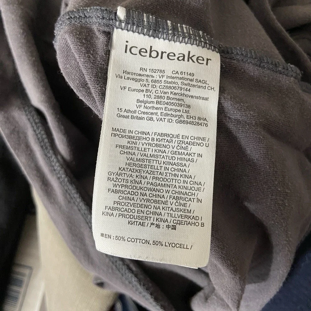 Icebreaker T-Shirt Mens Medium Crew Neck Short Sleeve Cotton Lyocell Pullover
